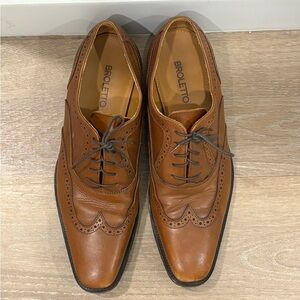 Broletto Men's Tan Leather Oxford Shoes